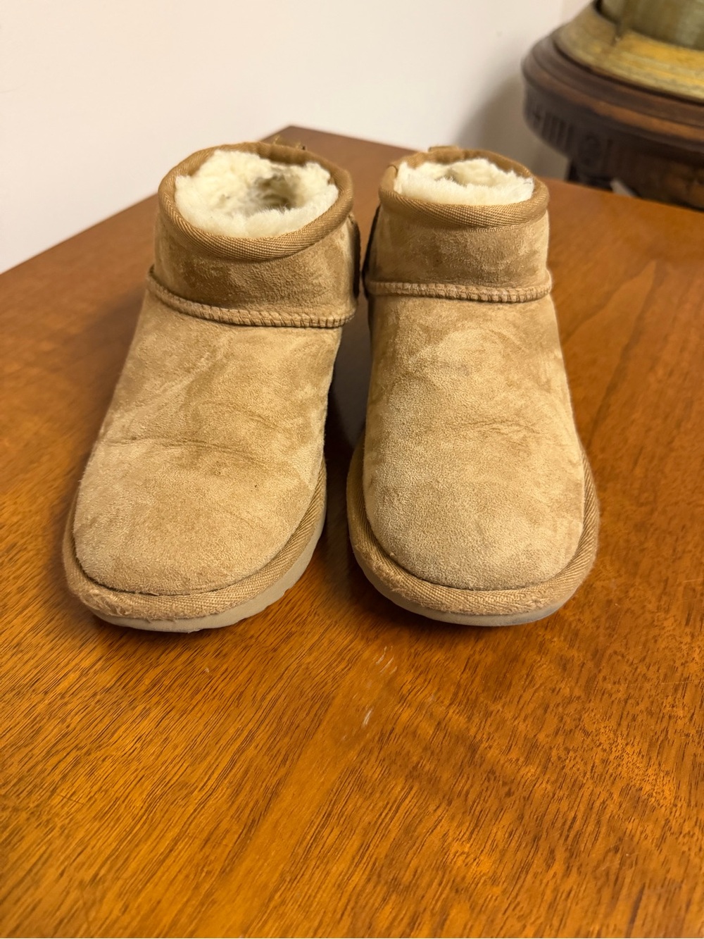UGG Kids Chestnut Suede Shearling Short Boots